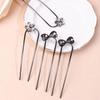2Pcs Vintage Ancient Style  Flower U-Shaped Hairpin Temperament Bow Hair Sticks Fairy Retro Hair Accessories Girl Gifts