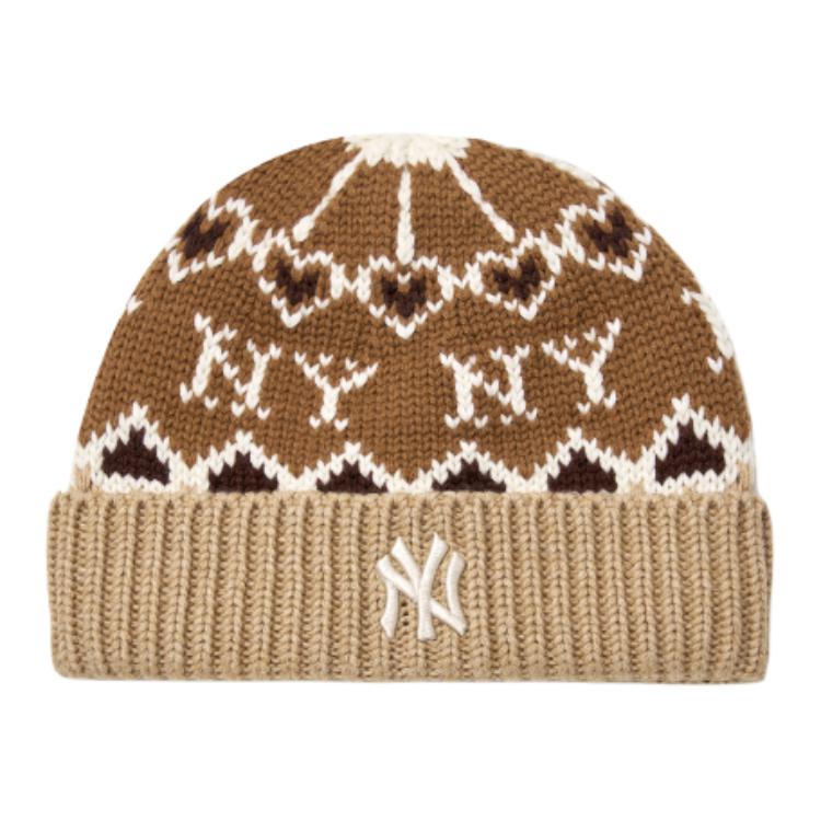 MLB Шерстяная вязаная шапка-бини Унисекс Коричневая Модная 3ABNBM546-50CAL OS