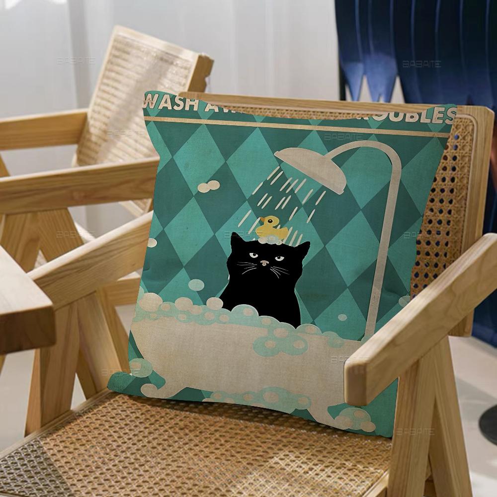 Black Cats Cushion Cover Decorative Pillow Sofa Home Decor Case Pillow Cases