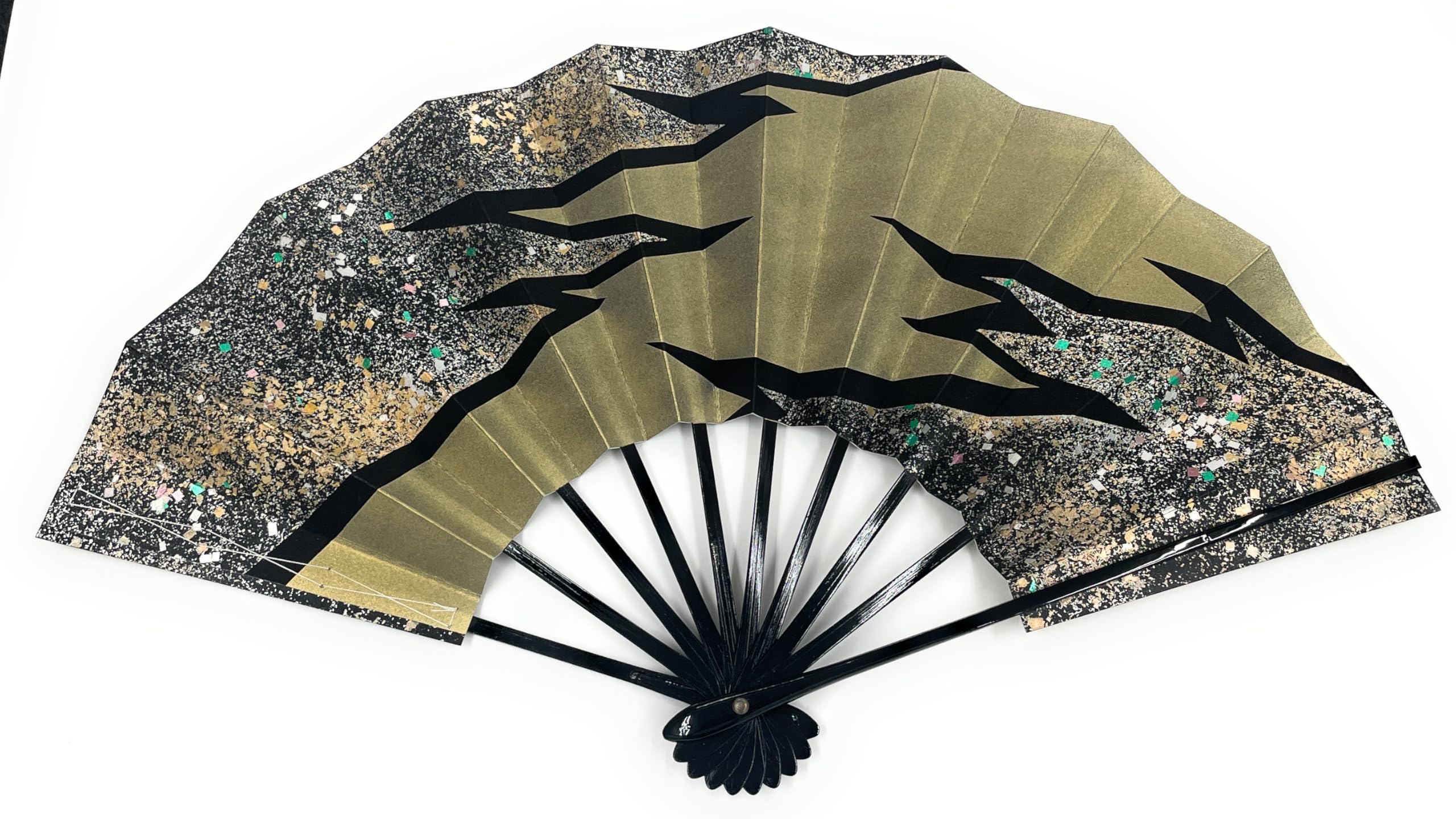 

Asakusa Kimono Market Dance Black background with geometric pattern and Black inches in Kyoto for practice and stage performances Fan, pebbles,