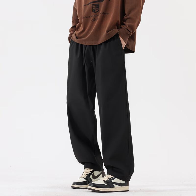 Wassup Sohot Męskie spodnie casualowe z prostą nogawką, ocieplane polarem