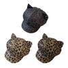Gorra Estilo Retro con Orejas de Gato Estampado de Leopardo Gorras Octagonales de Repartidor Boinas Estampadas de Leopardo Ropa para Exteriores