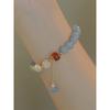 Ozean Mond Meerblau Chalcedon Armband Damen Vintage Light Luxury Nische Mode Mondstein Perlenarmband