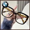 Fashionable Non-prescription Glasses for Women - Premium Large Frame Cat-eye Style, European and American Trendy, Casual Decorative Eyewear