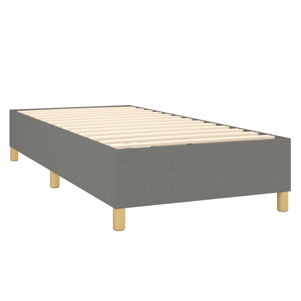 Box Spring Bed with Mattress Dark Gray 80 x 200 cm Fabric