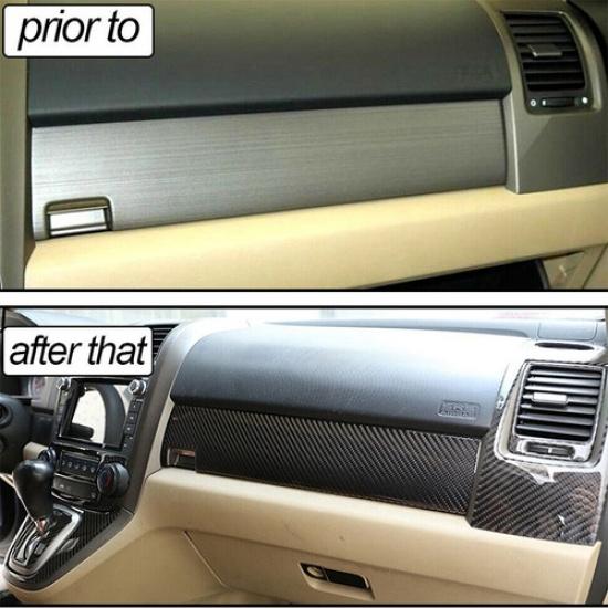 ABS Carbon Fiber Copilot Dashboard Panel Cover Trim Fit For Honda CR-V CRV 07-11