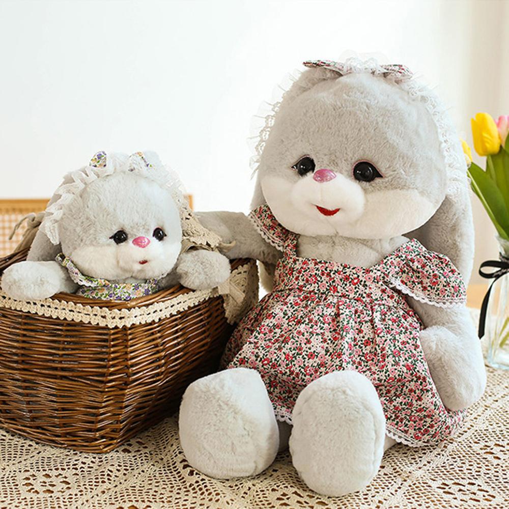 Plush Rabbit Toy With Q Version Cuddly Animal Toys Sleeping Pillow Toy For Girls