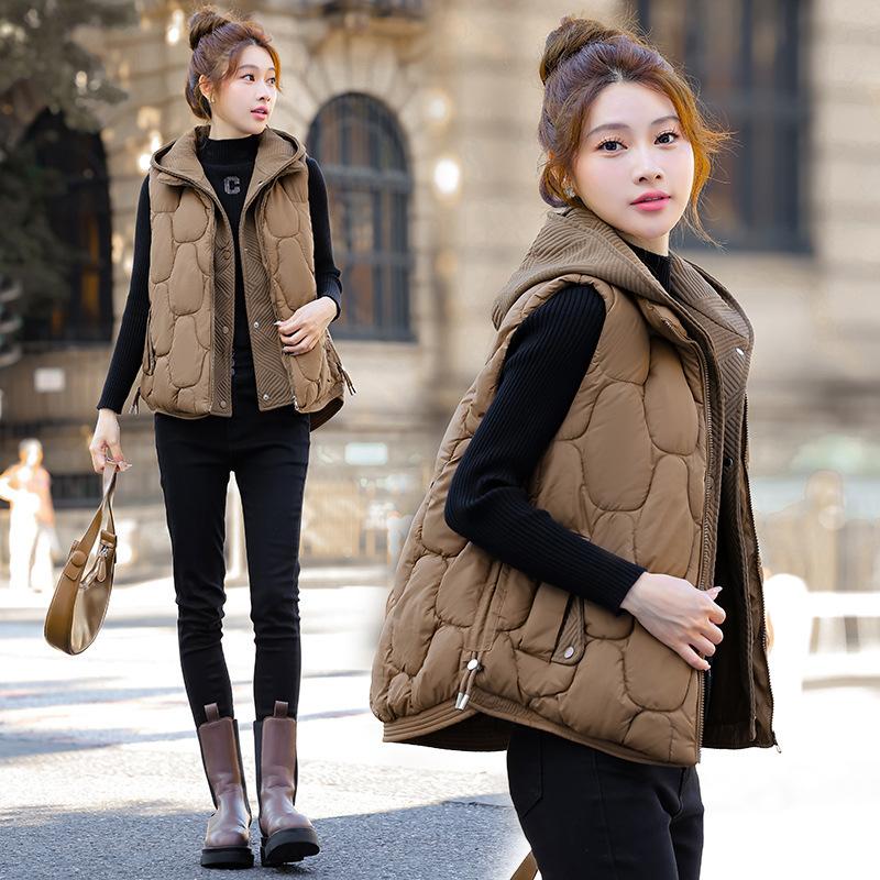 Winter down cotton vest women's short autumn and winter new short versatile cotton-padded vest vest vest jacket