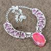 Pink Rubillite, Kunzite Gemstone 925 Sterling Silver Jewelry Necklace 18" KKG-439