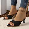 Brand Design High Heels Sandals Women Summer Flower Print Thin Heeled Pumps Woman Plus Size 42 Pointed Toe Party Shoes
