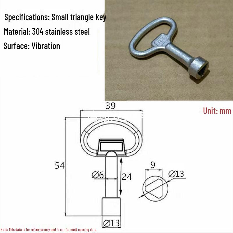 

304 Stainless Steel Triangle Rotating Tongue Lock Key for Distribution Cabinet and Meter Box