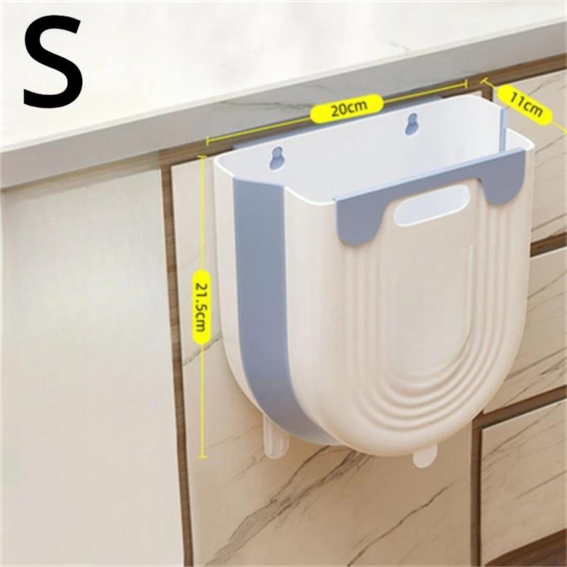 S/L Kitchen Folding Hanging Trash Can Home Bathroom Cabinet Wall Mounted Trash Can Kitchen Accessories DROPSHIPPING
