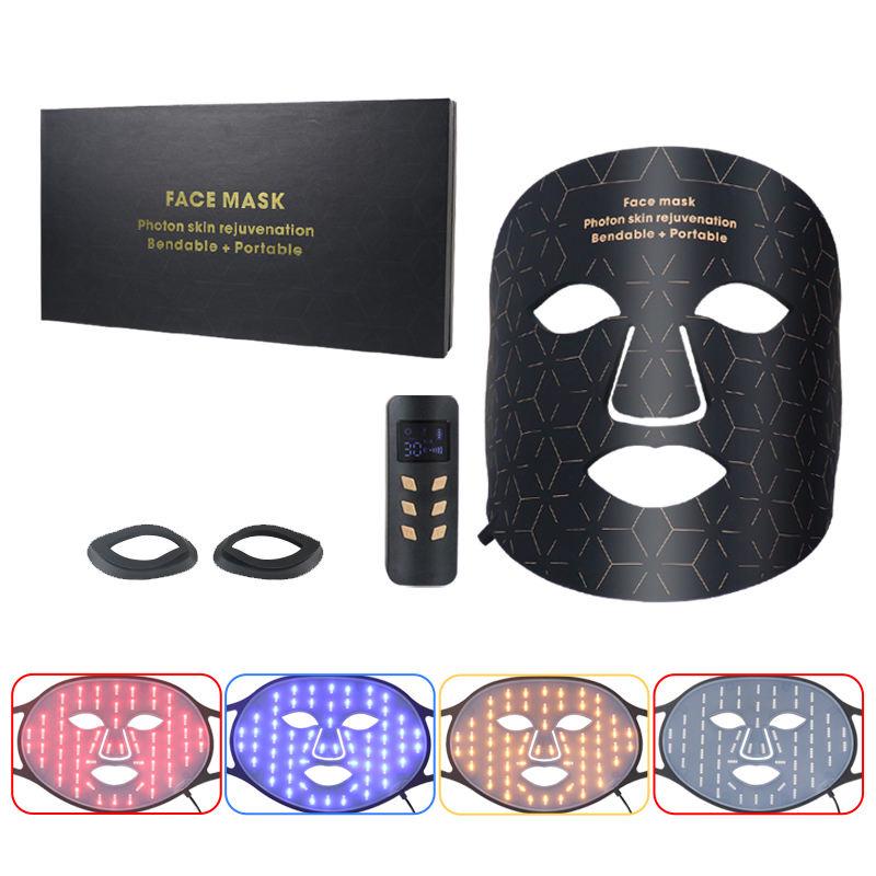 LED Silicone Facial Photorejuvenation Mask with Red and Blue Light Therapy