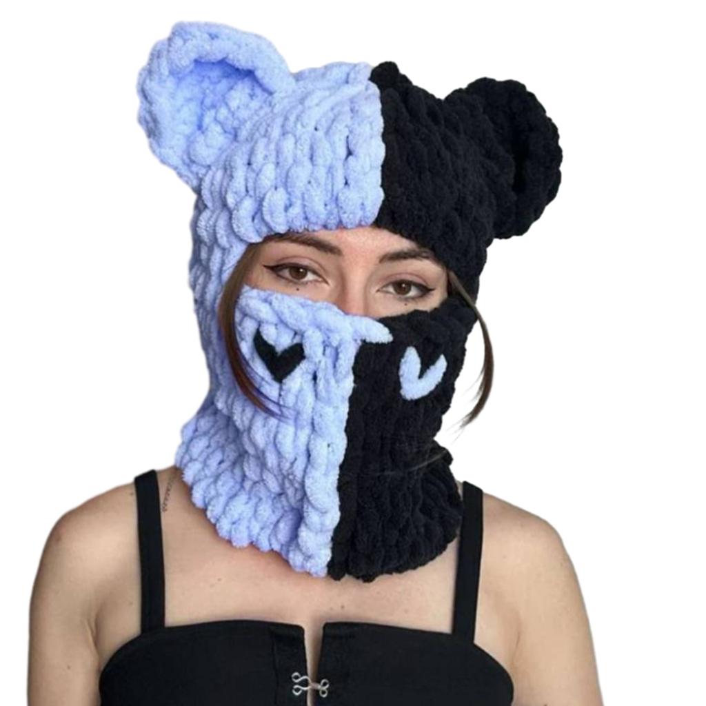 Knitted Full Face Ski Mask Winter Balaclava Face Cover for Outdoor Sports Novelty Knitting Beanie