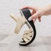 Large size women's sandals 2025 summer new rubber and plastic Velcro flat sole middle-aged and elderly soft sole mother-in-law sandals mother shoes