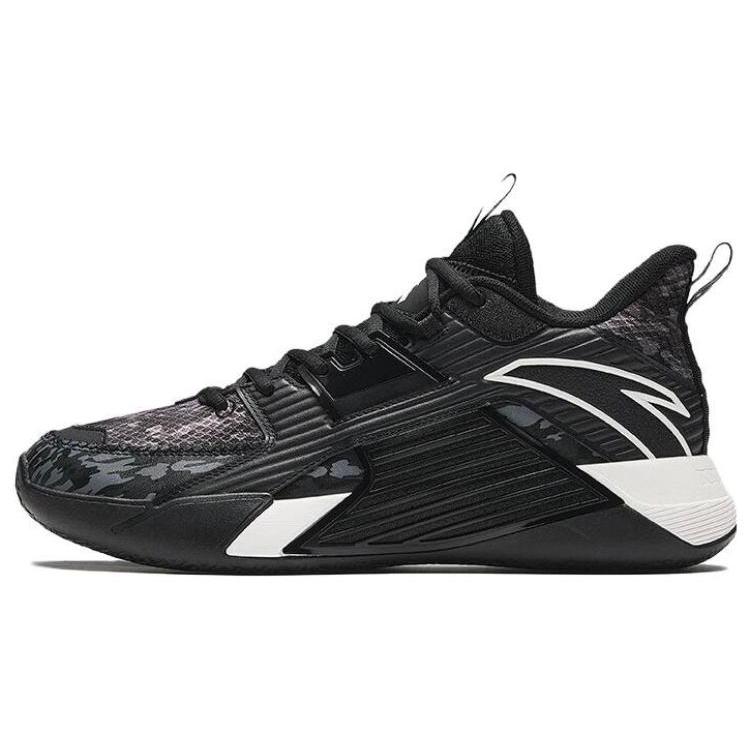 New Anta Speedy 3 Wear Resistant Mid Top Basketball Shoes Men's Black Gray 112341604-6