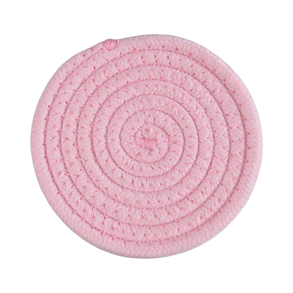 Round Cotton Rope Trivet - Heat Placemat for  Casserole Dishes, Thick Knitted Table Protector