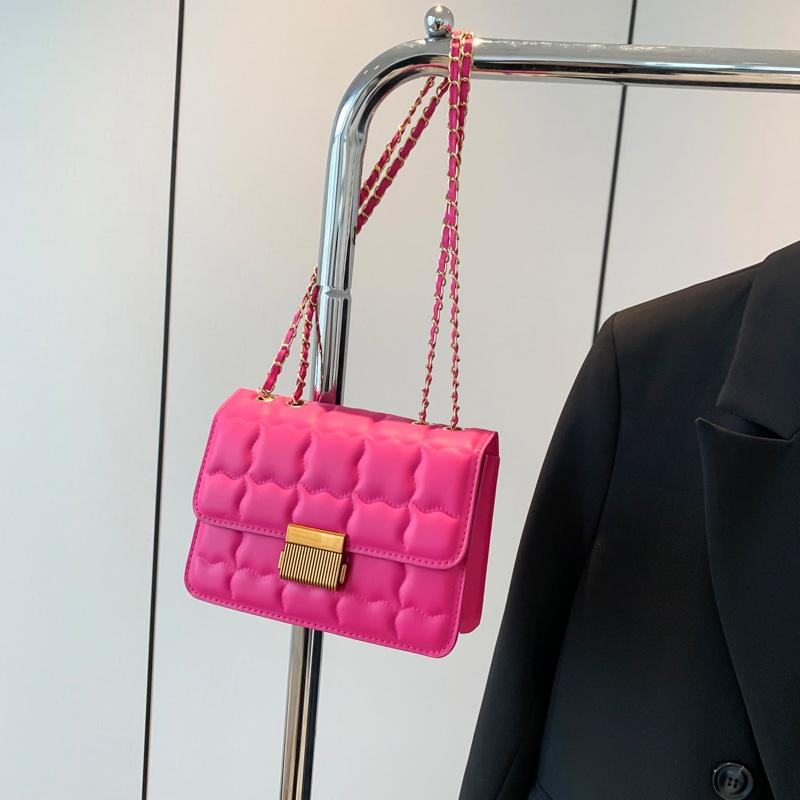 

Вышитая нитью мода лето новый стиль мода повседневный отступ популярный однотонный цвет текстура одно плечо кроссбоди маленькая квадратная женская сумка