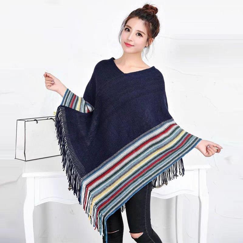 Women's New Sweet Tassel Cape Cape Jacket Knitted