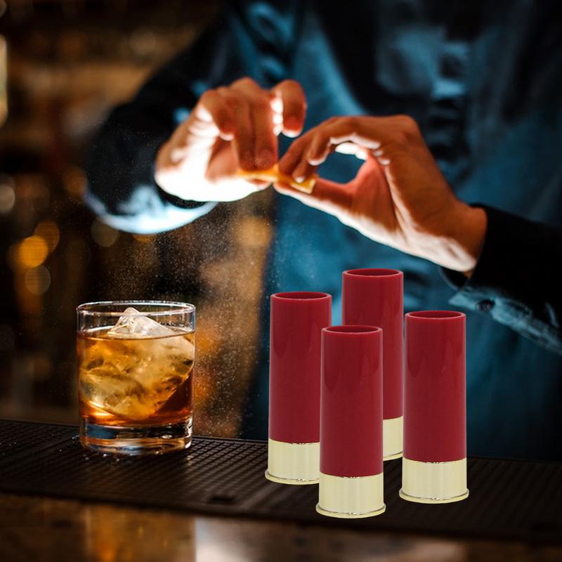 4 Stück/Set Plastik 12 Gauge Schnapsglas kreatives Bar Wasser Wein Glas Party Trinkgeschirr Schnapsgläser Tolles Geschenk für Papa Und Bruder