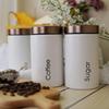 3pcs/Set Food Storage and Organization Canister for Coffee, Tea, Sugar - White