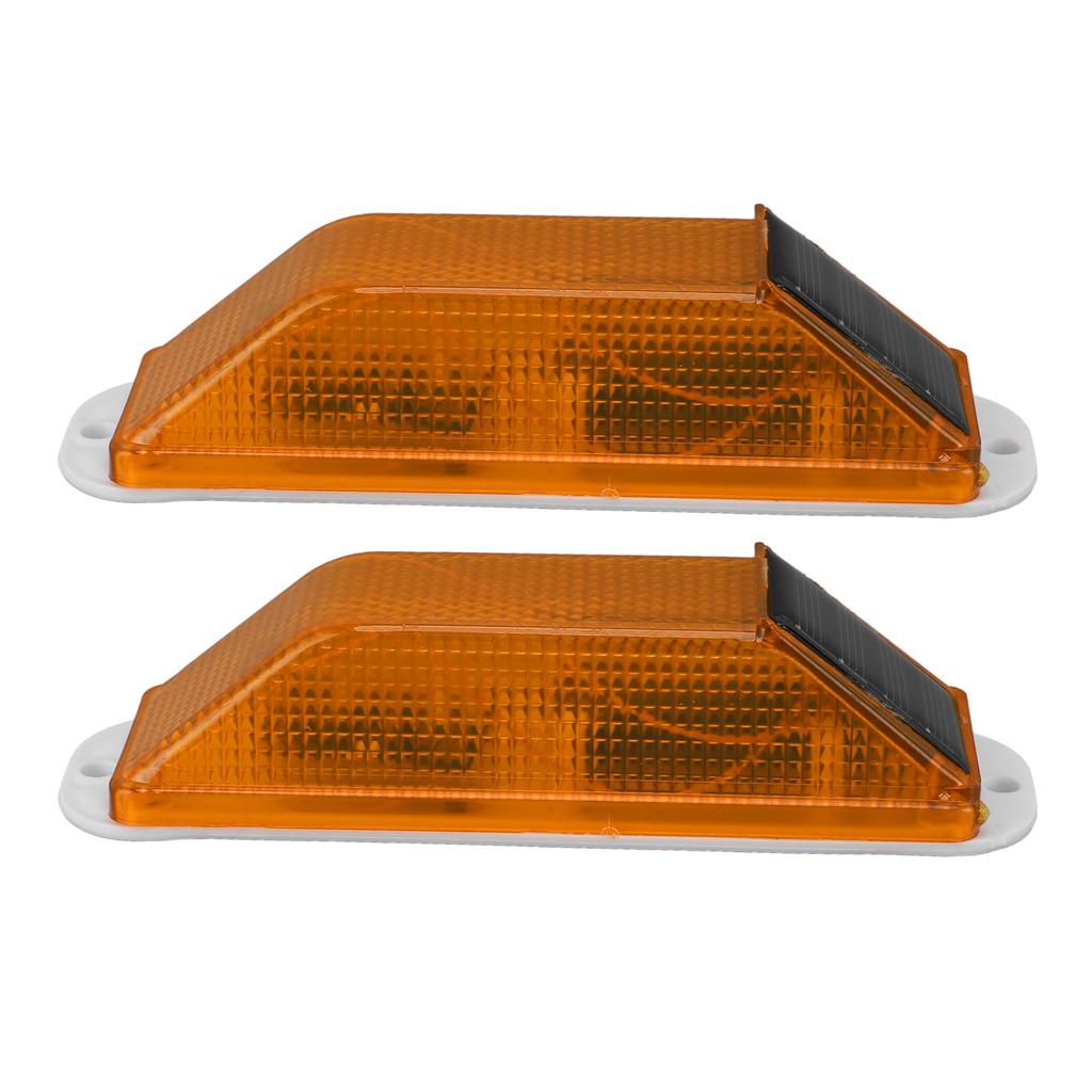2pcs Solar Strobe Warning Light LED Warning Lamp High Bright Waterproof Light Control Flashing Bcon Barricade Construction Traffic Light
