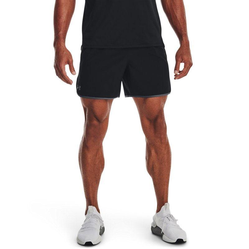 Under Armour Shorts d'entraînement 6 pouces à taille élastique couleur unie Homme Bas Noir 1377027-001