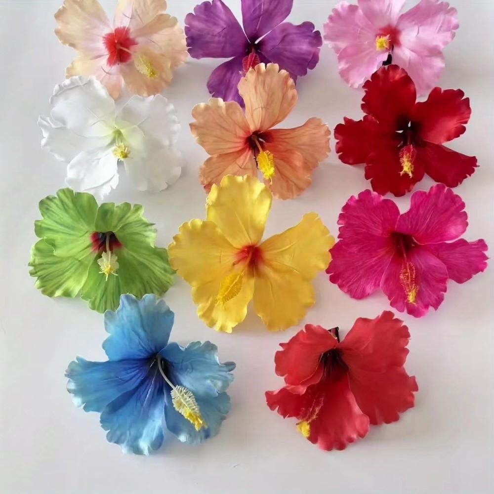 Frangia Fiore Artificiale Fermaglio Capelli Stile Bohemia Copricapo Festa in Spiaggia Hawaiano