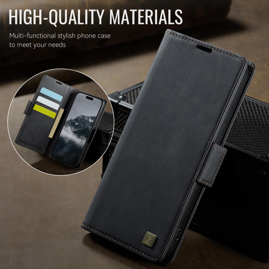 For iPhone 14 Pro Case AUTSPACE A11 RFID Blocking Retro Leather Cell Phone Wallet Cover
