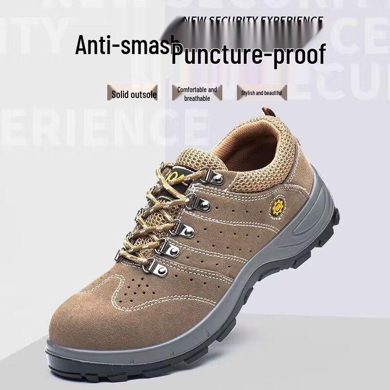 EVALIANTOP Men s Leather Safety Work Shoes
