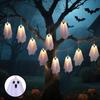 10 db Halloween Lógó Világító Szellem Dekoráció Kísérteties Fehér Szövet Szellem Fényfüzérrel Veranda Udvar Gyep Kert Dekoráció