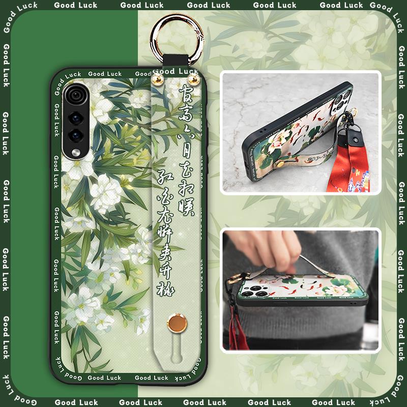 Waterproof Chinese Style Phone Case For LG Velvet 4G/5G Wrist Strap Wristband Anti-knock Anti-dust Ring Phone Holder