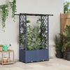 Raised Garden Bed with Trellis and Hanging Roof Gray 124.5 X 40 X 138 Cm PP