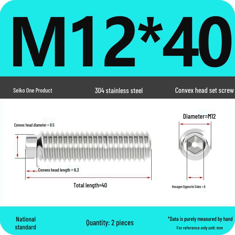 304 Stainless Steel Cup Point Grub Screw - Sizes M3 To M10