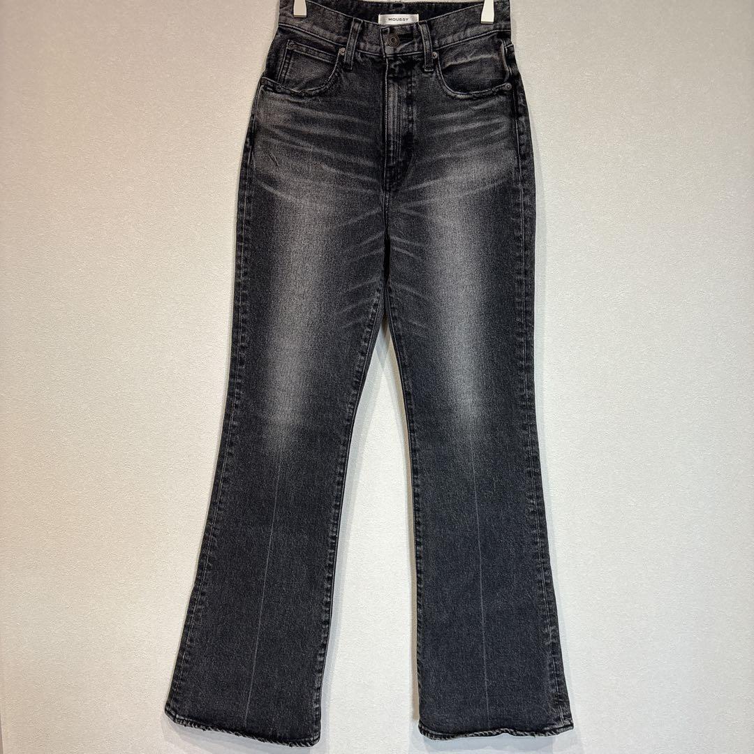 Mousey MVS Black Flare Pants Denim Boot Cut 25 Black