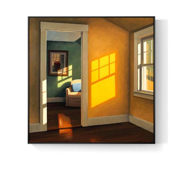 Severské okno Vnější krajina Scenérie Interiér Plátno Malba pro Obývací pokoj Domácí dekorace Tisk Obrázek Nástěnné umění Plakáty