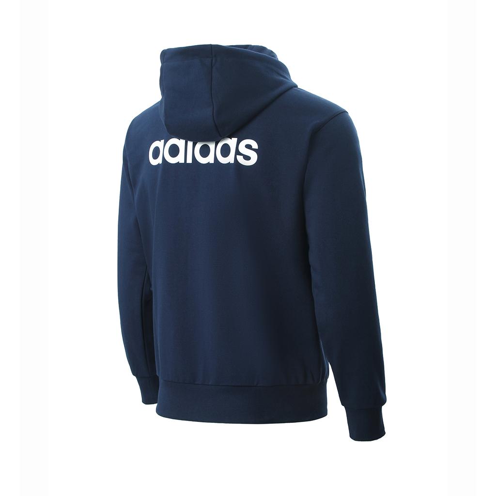 adidas SS24 Logo Zip-Up Sports Hoodie Men Hoodies Navy-Blue JI5863
