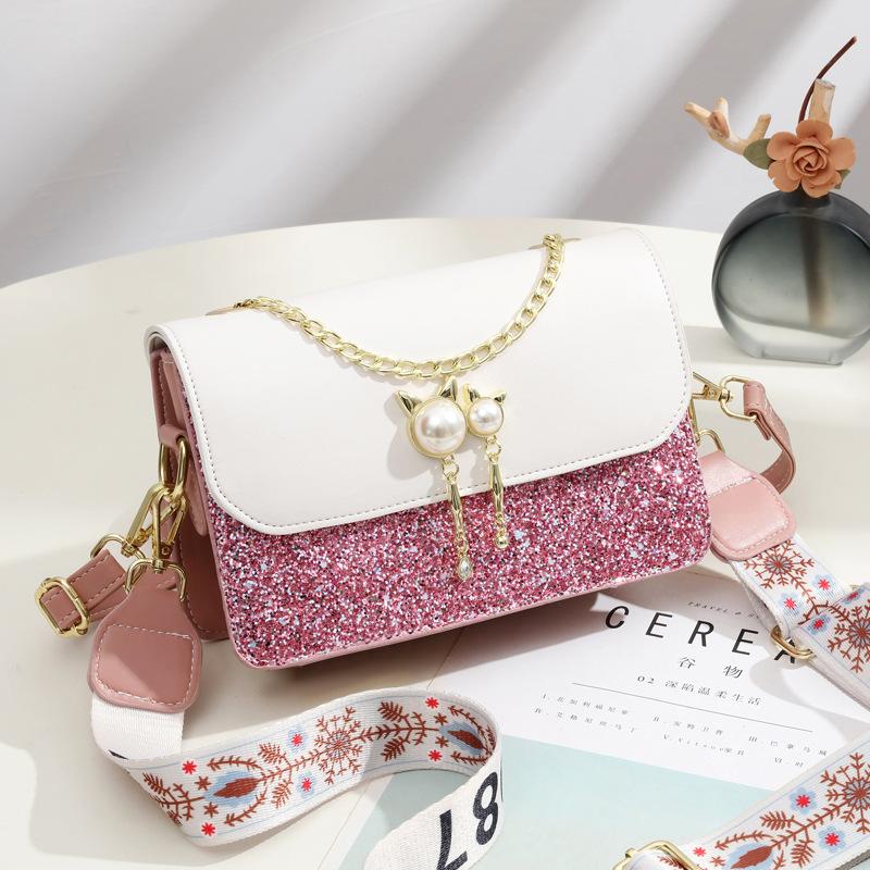 New High Appearance Level Bright Leather Fashion Handbag High Appearance Level Fashion Senior Sense Shoulder Bag Chain Bag Crossbody Bag