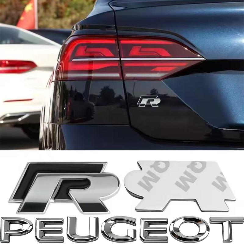 For Volkswagen Je3D Metal R logo Sticker Car Rear Trunk Body Emblem Sticker For VW GTI Polo Passat B6Golf MK6 Tiguan Jetta Beetle ID.3 CC/Hub Cap