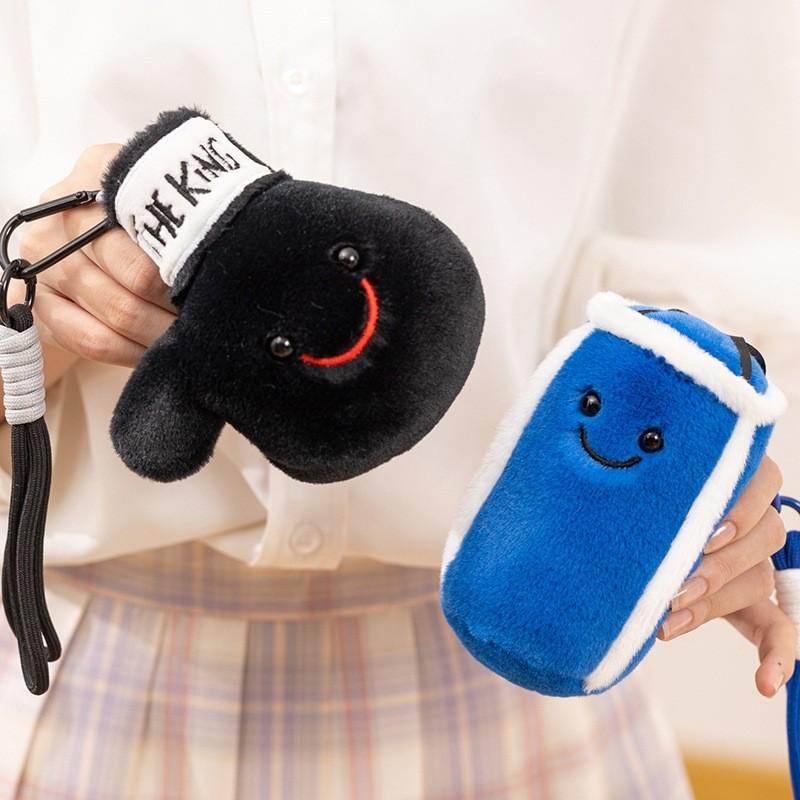 Plush Boxing Glove Keychain With Sandbag Hanging Decor For Fitness Enthusiasts