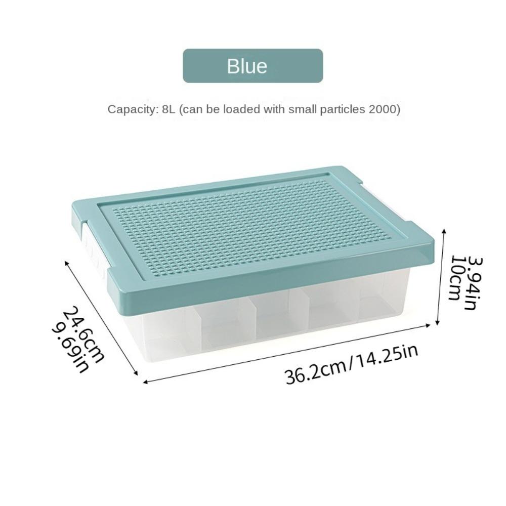 2 Layers Building Blocks Storage Box Removable Cover Particle Holder  for Kids