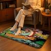 C-Calvin und H-Hobbes Anime Cartoon Fußmatte Weicher Flanell Rutschfester Teppich Waschbare Fußmatte für Wohnzimmer Schlafzimmer Heimdekoration