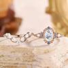 2Pcs/Set Fashion Rose Gold Color Rhinestone Zircon Rings For Women Full Crystal Rings Star Moon Wedding Engagement Jewelry Gifts