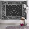 Tapestry Colorful Paisley Black Pattern Bandanna Border Scarf White Home Decor Wall Hanging for Living Room Bedroom Dorm