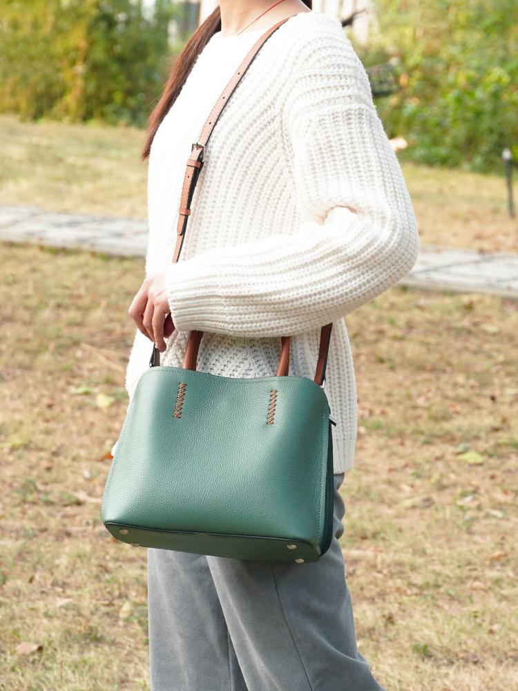 Dámská kožená nákupní taška Zency, velká taška přes rameno, crossbody, 2024, velikost pro ženy