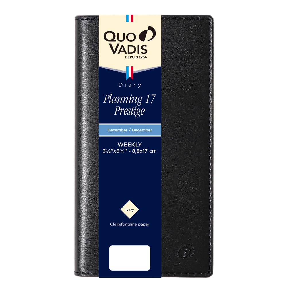 QUOVADIS 2026 Planning 17 Prestige Soho Weekly Vertical Diary black qv55705bk