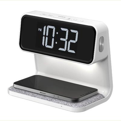 ADESSO Digital Alarm Clock with Wireless Charging and Bedside Light QA-04 White
