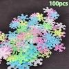 50/100PCS Luminescent Snowflake Wall Stickers, Mini Christmas Snowflake Luminous Wall Decoration Suitable For Home Bedroom Baby Room Decoration