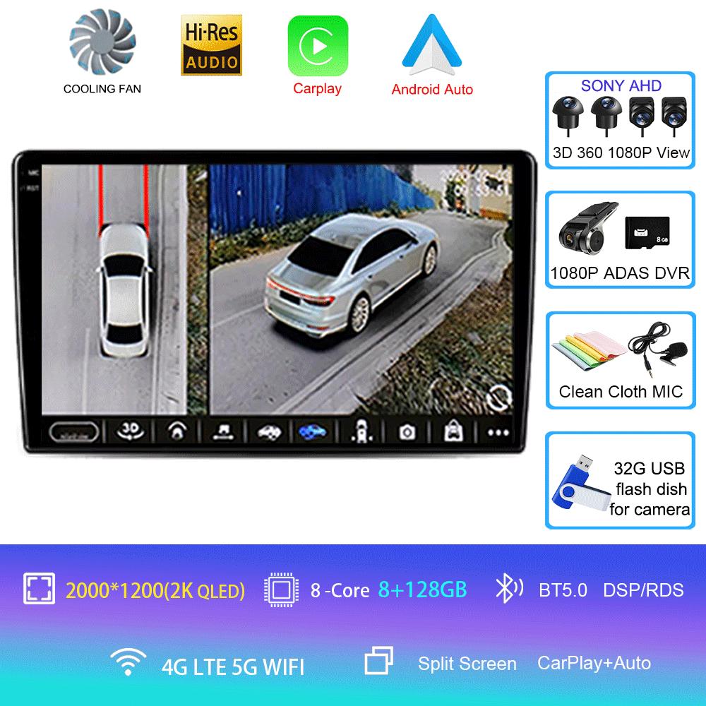 For VW/Volkswagen Golf Polo Tiguan Passat B7 b6/SEAT Leon Skoda Octavia Alhambra 2013 Radio GPS Android 14 Car Multimedia Player