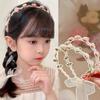Comfortable Plastic Hairband Stylish HeaddressWith Pearls Floral Design Wedding Party Accessory For Sensitive Skin